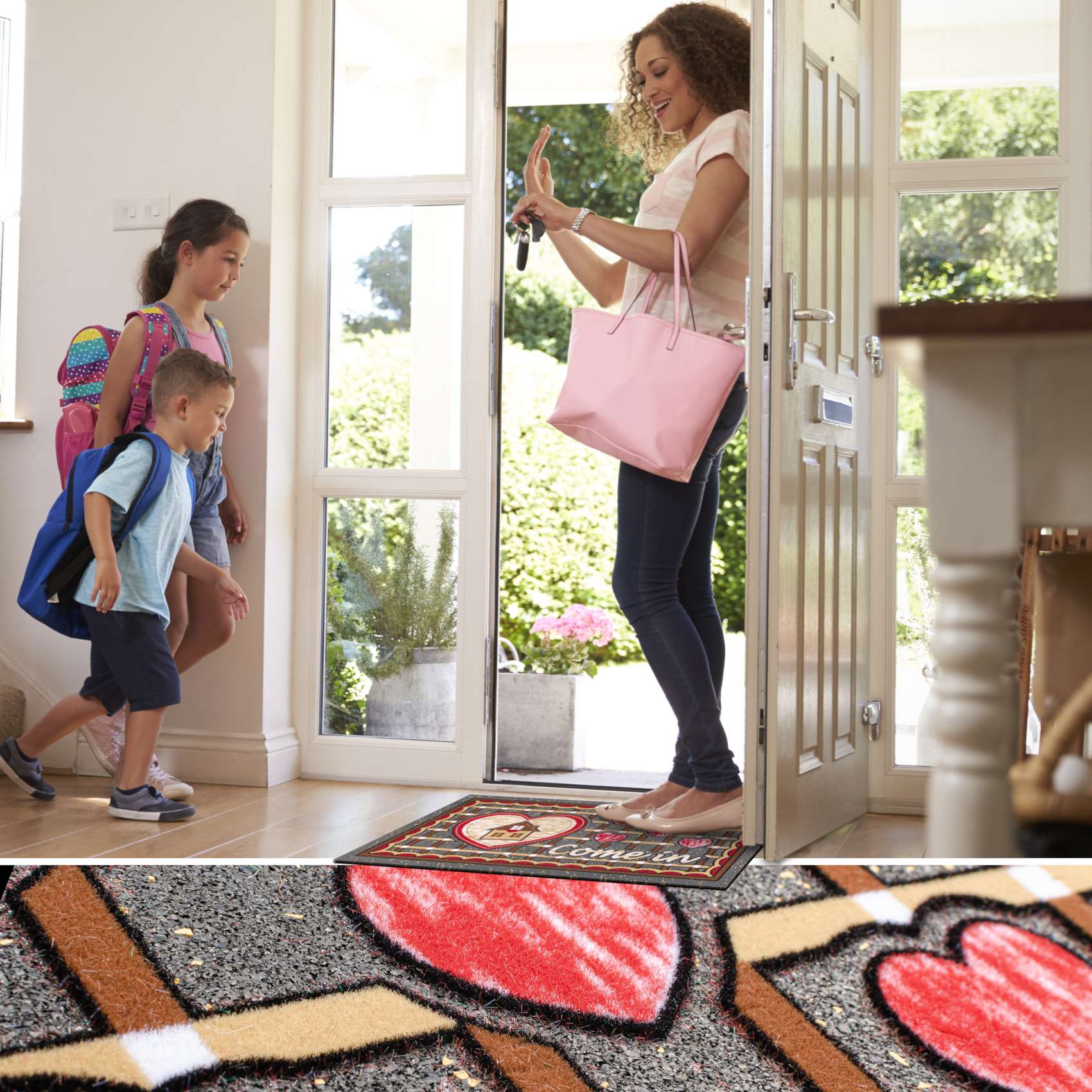 Schmutzfangmatte Fußmatte Sauberlaufmatte Schmutzmatte Motiv Come In – Herz 40x68cm