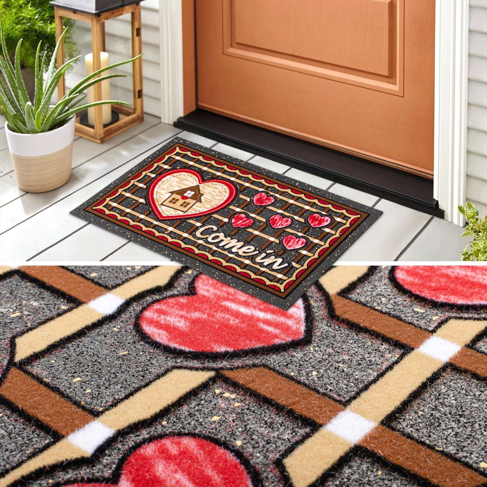 Schmutzfangmatte Fußmatte Sauberlaufmatte Schmutzmatte Motiv Come In – Herz 40x68cm