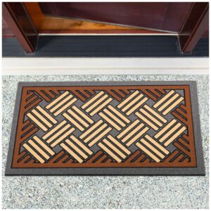 Schmutzfangmatte Fußmatte Sauberlaufmatte Schmutzmatte Motiv Flechtwerk Braun 40x68cm