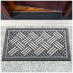 Schmutzfangmatte Fußmatte Sauberlaufmatte Schmutzmatte Motiv Flechtwerk Grau 40x68cm