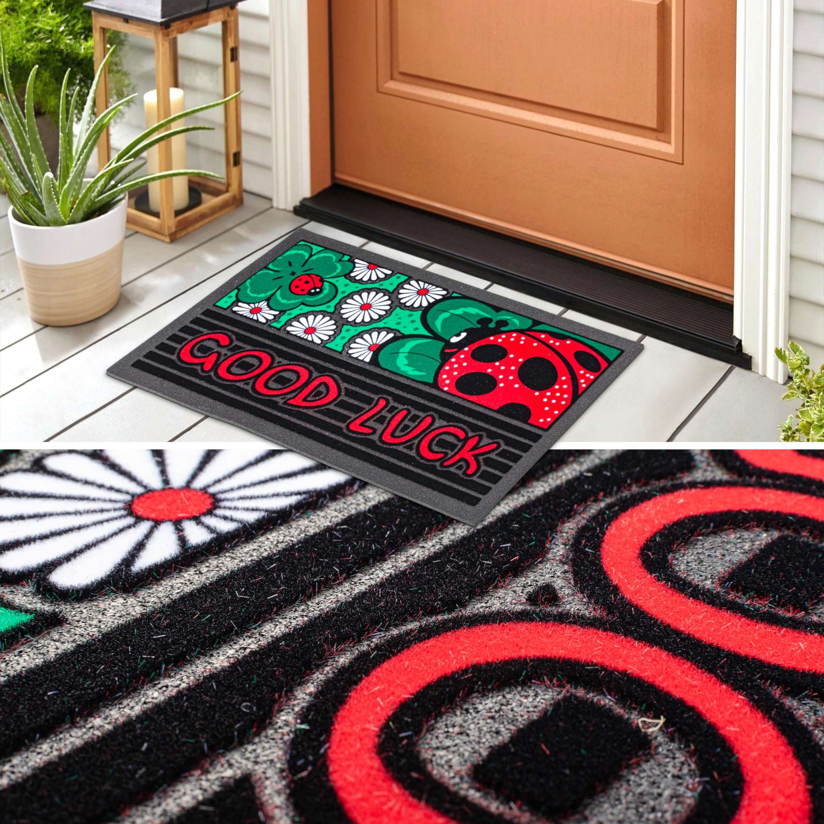 EF20926_50 Schmutzfangmatte Fußmatte Sauberlaufmatte Schmutzmatte Motiv Good Luck 40x68cm