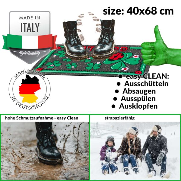 Schmutzfangmatte Fußmatte Sauberlaufmatte Schmutzmatte Motiv Good Luck Marienkäfer 40x68cm