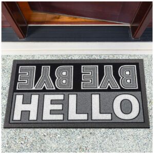 Schmutzfangmatte Fußmatte Sauberlaufmatte Schmutzmatte Motiv Hello Bye Bye – Glitzer 40x68cm