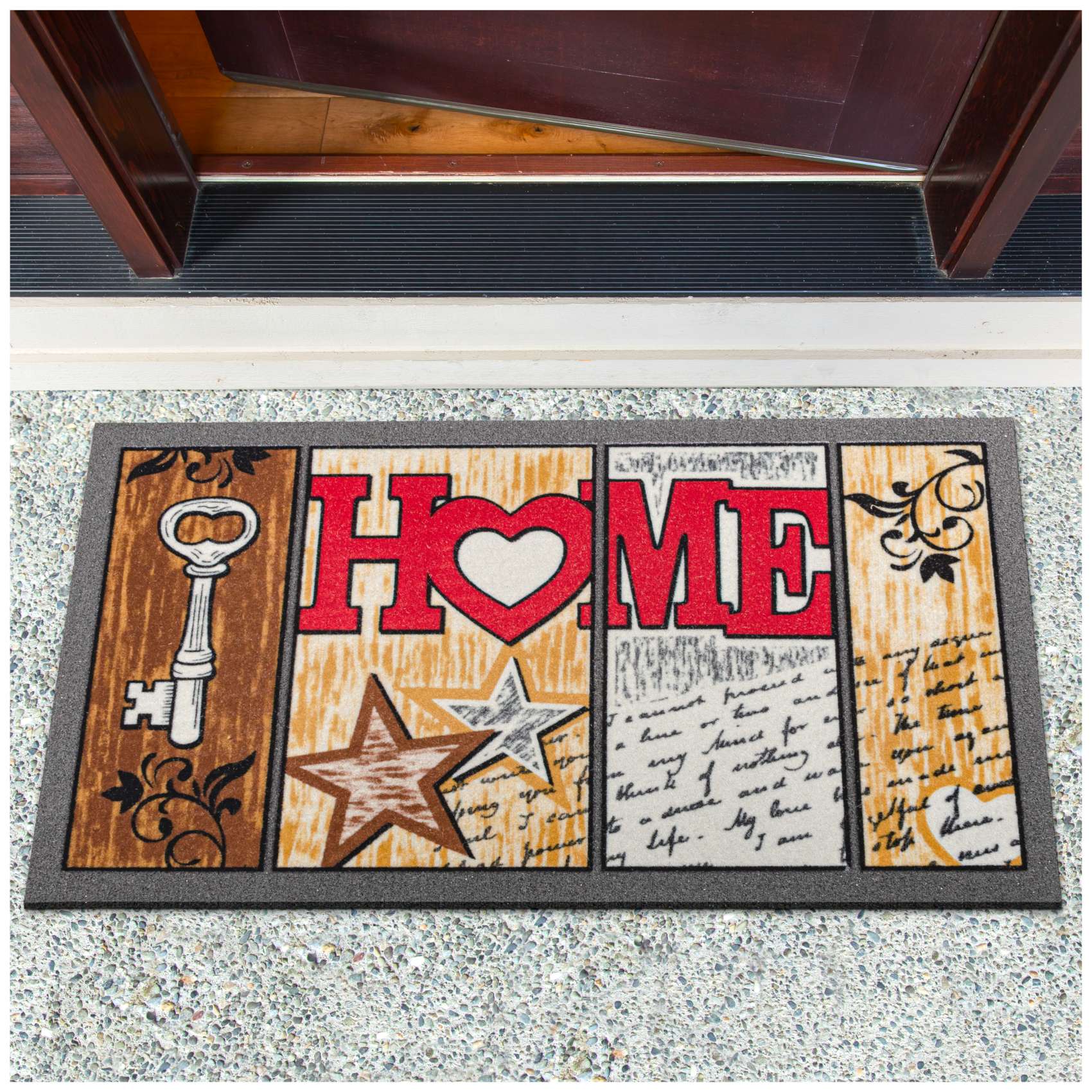 EF21806_10 Schmutzfangmatte Fußmatte Sauberlaufmatte Schmutzmatte Motiv Home Shabby 40x68cm