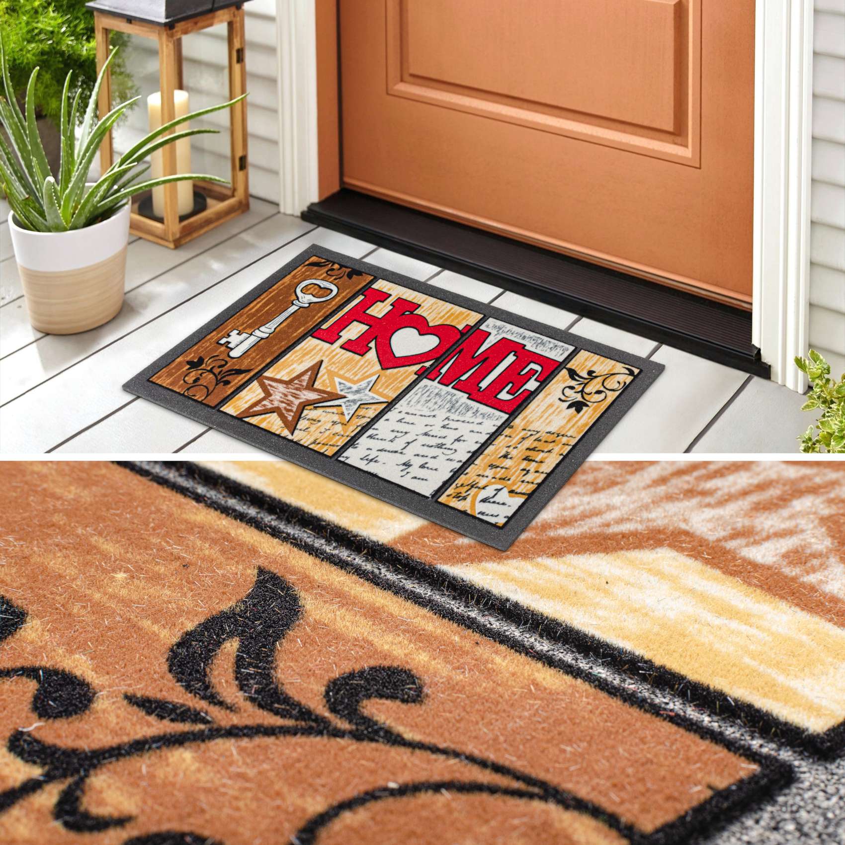 EF21806_50 Schmutzfangmatte Fußmatte Sauberlaufmatte Schmutzmatte Motiv Home Shabby 40x68cm