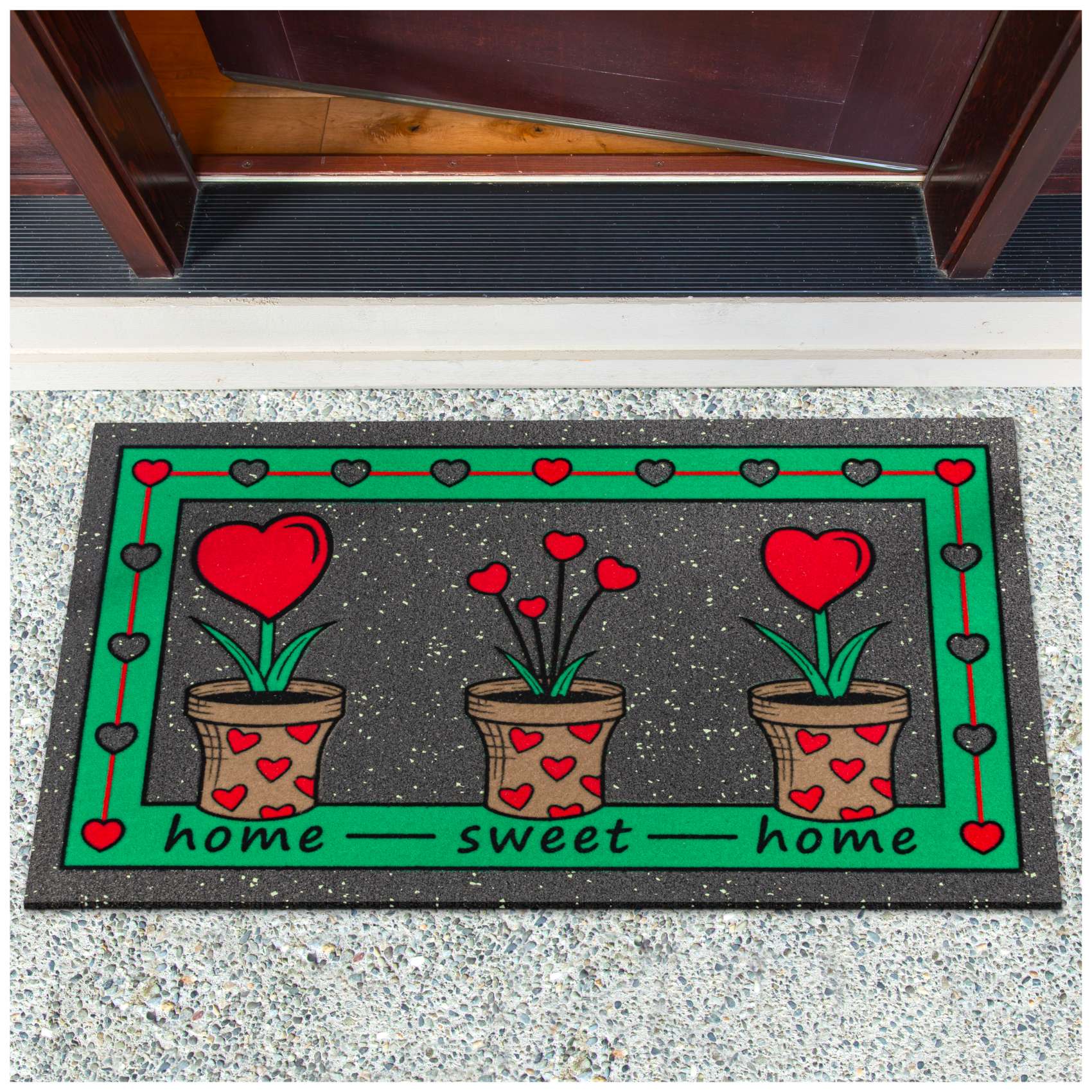 EF22115_10 Schmutzfangmatte Fußmatte Sauberlaufmatte Schmutzmatte Motiv Home Sweet Home 40x68cm