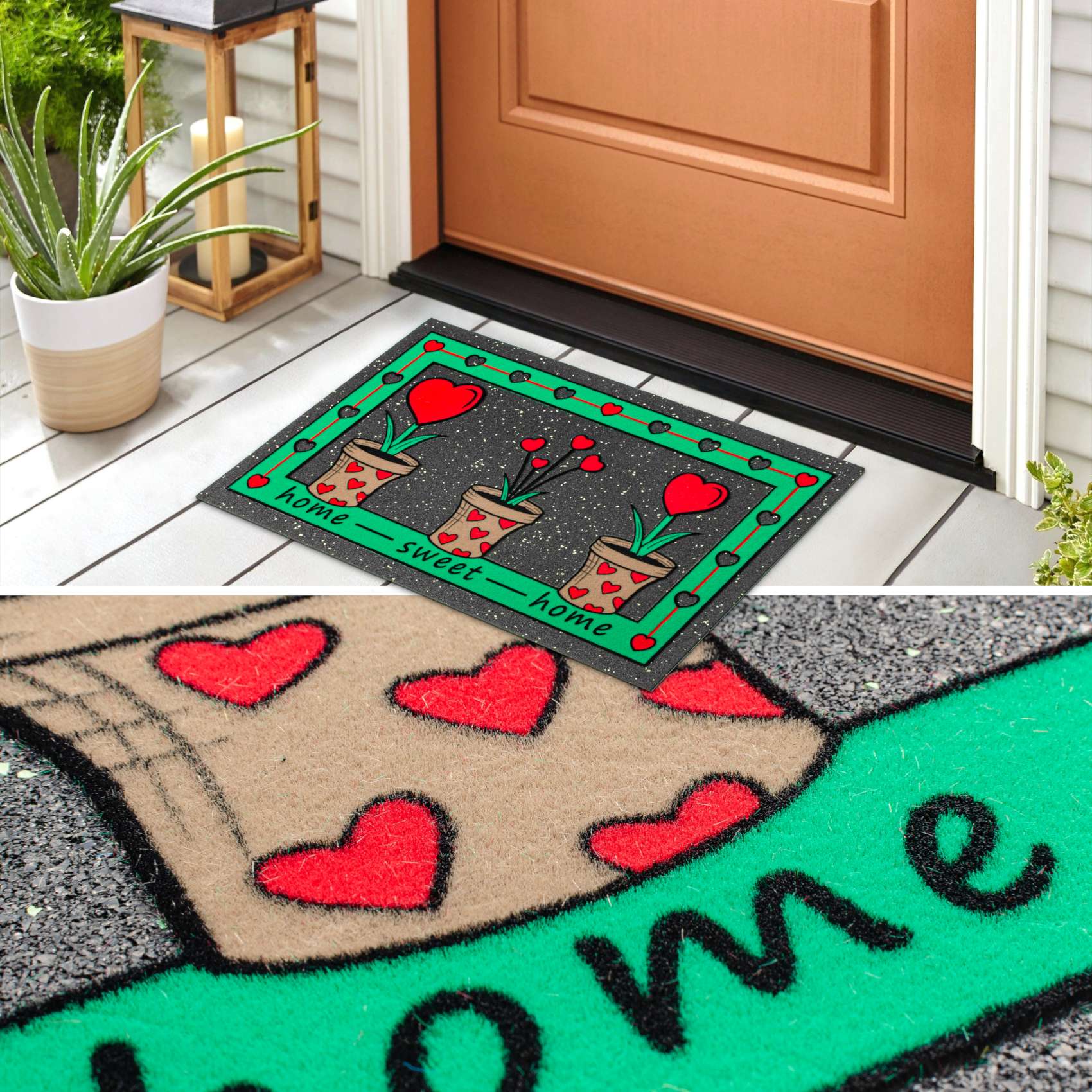 EF22115_50 Schmutzfangmatte Fußmatte Sauberlaufmatte Schmutzmatte Motiv Home Sweet Home 40x68cm