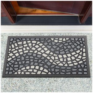 Schmutzfangmatte Fußmatte Sauberlaufmatte Schmutzmatte Motiv Mosaik Grau 40x68cm