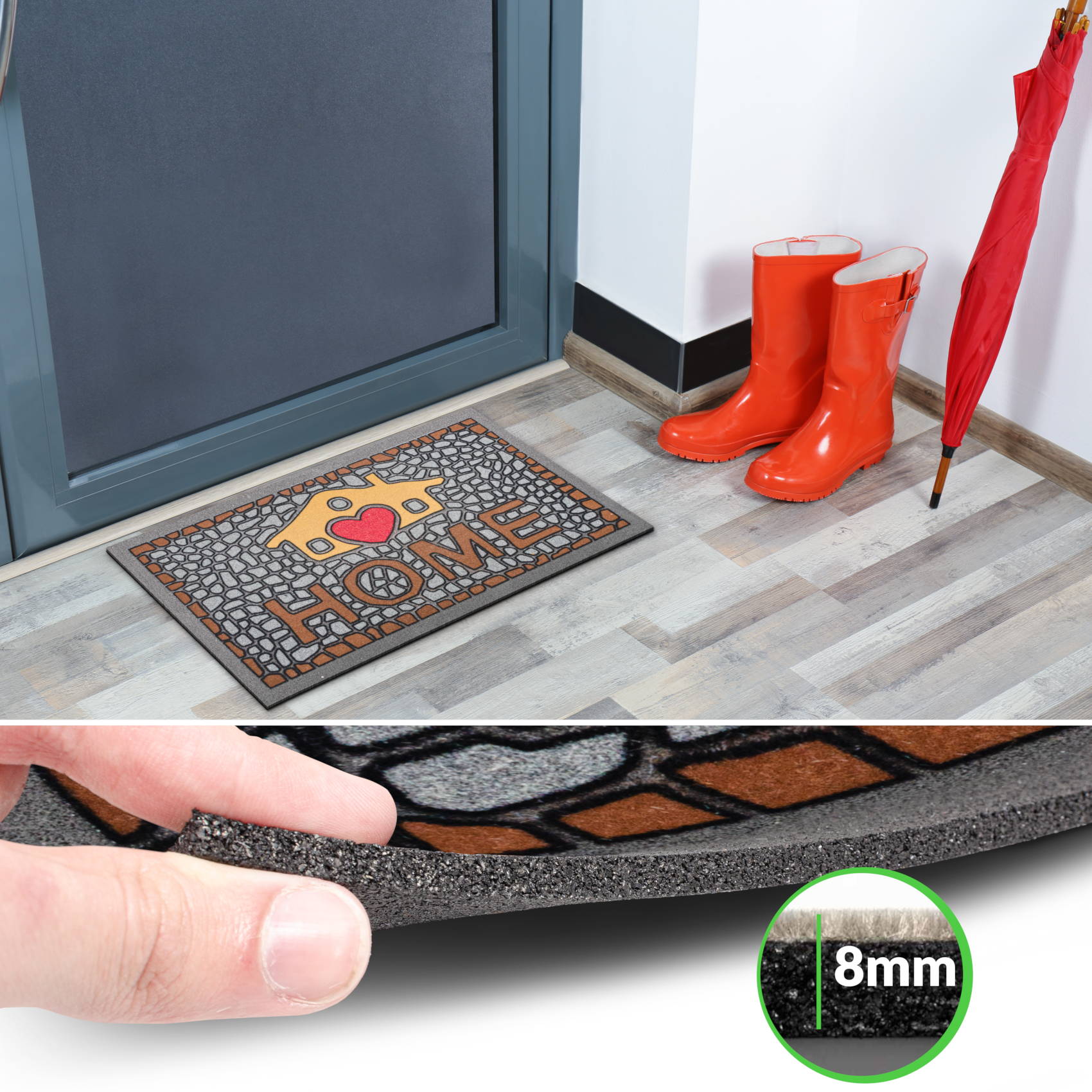 EF21020_40 Schmutzfangmatte Fußmatte Sauberlaufmatte Schmutzmatte Motiv My Home 40x68cm