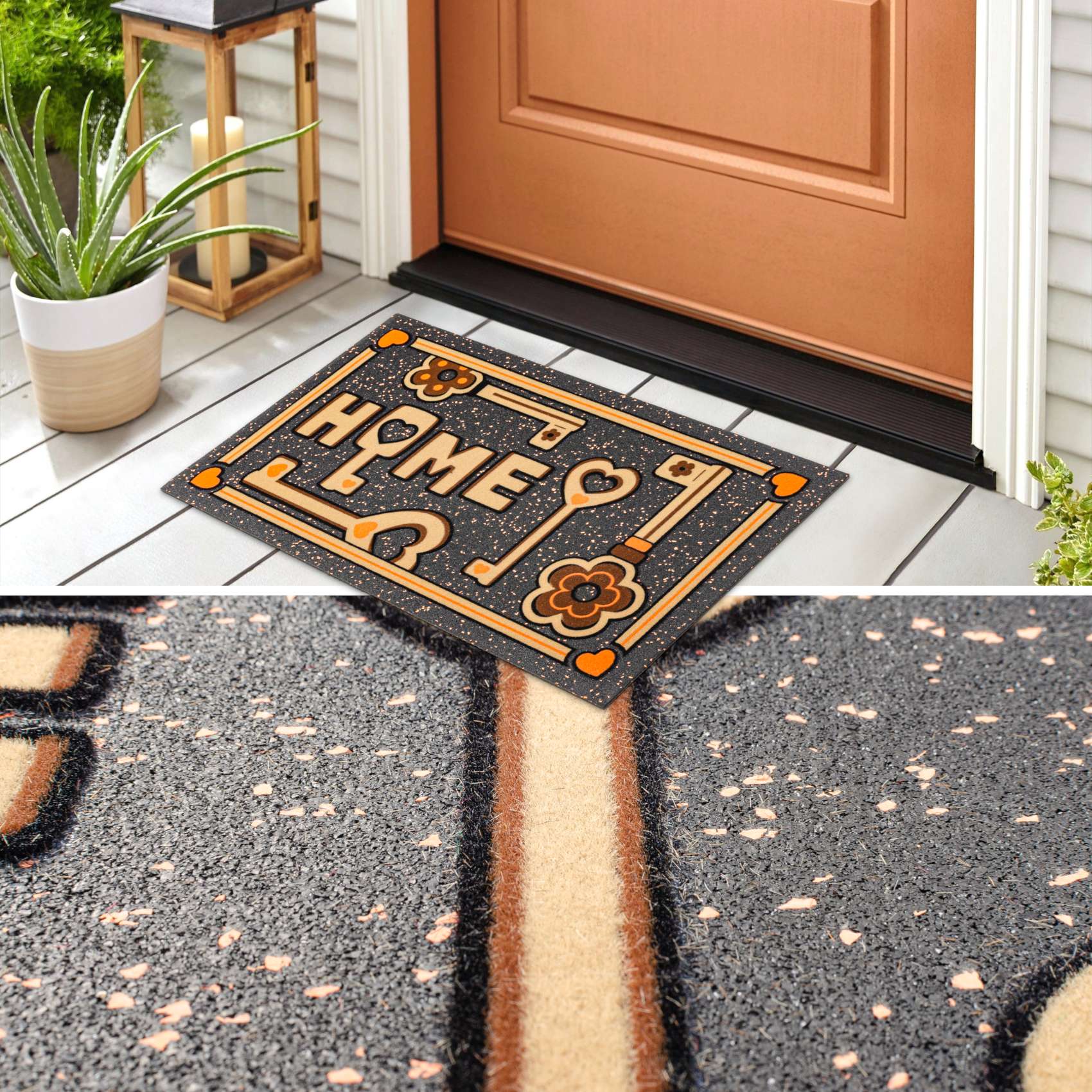 EF22003_50 Schmutzfangmatte Fußmatte Sauberlaufmatte Schmutzmatte Motiv Schlüssel Home 40x68cm