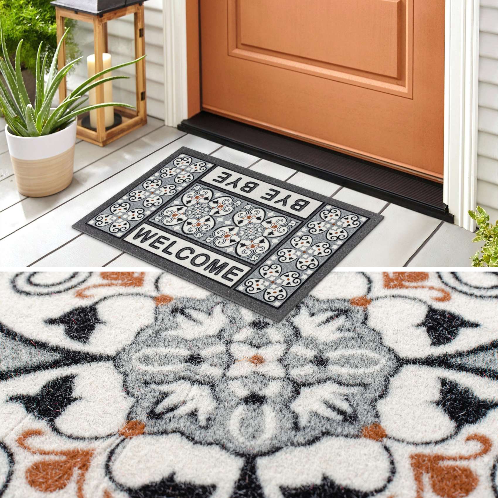 EF22014_50 Schmutzfangmatte Fußmatte Sauberlaufmatte Schmutzmatte Motiv Welcome Bye Bye 40x68cm