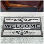 Schmutzfangmatte Fußmatte Sauberlaufmatte Schmutzmatte Motiv Welcome Friendly Grau 40x68cm