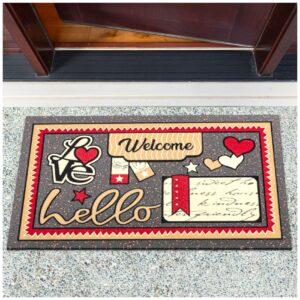 Schmutzfangmatte Fußmatte Sauberlaufmatte Schmutzmatte Motiv Welcome Hello 40x68cm