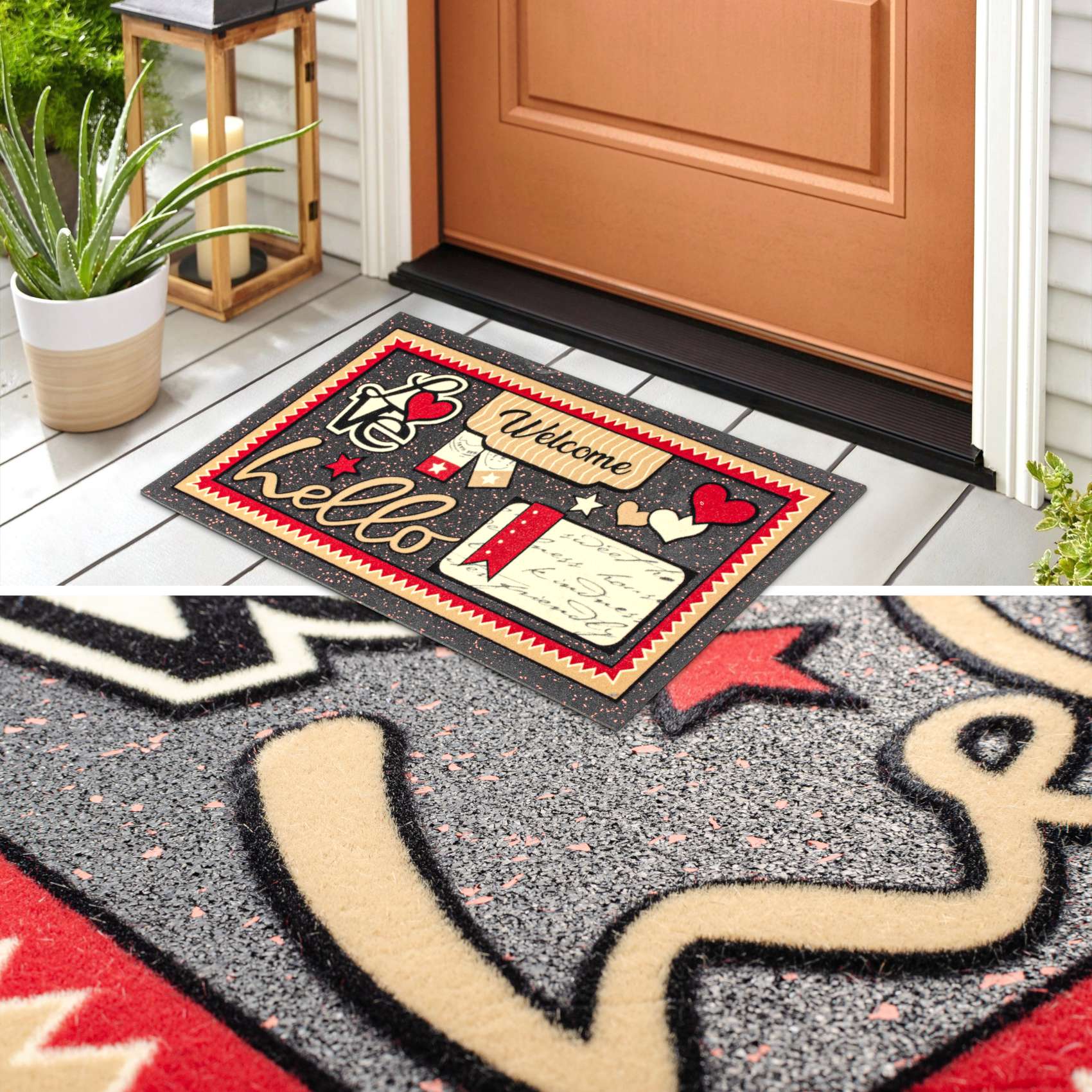 EF22116_50 Schmutzfangmatte Fußmatte Sauberlaufmatte Schmutzmatte Motiv Welcome Hello 40x68cm