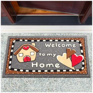 Schmutzfangmatte Fußmatte Sauberlaufmatte Schmutzmatte Motiv Welcome Home Herz 40x68cm