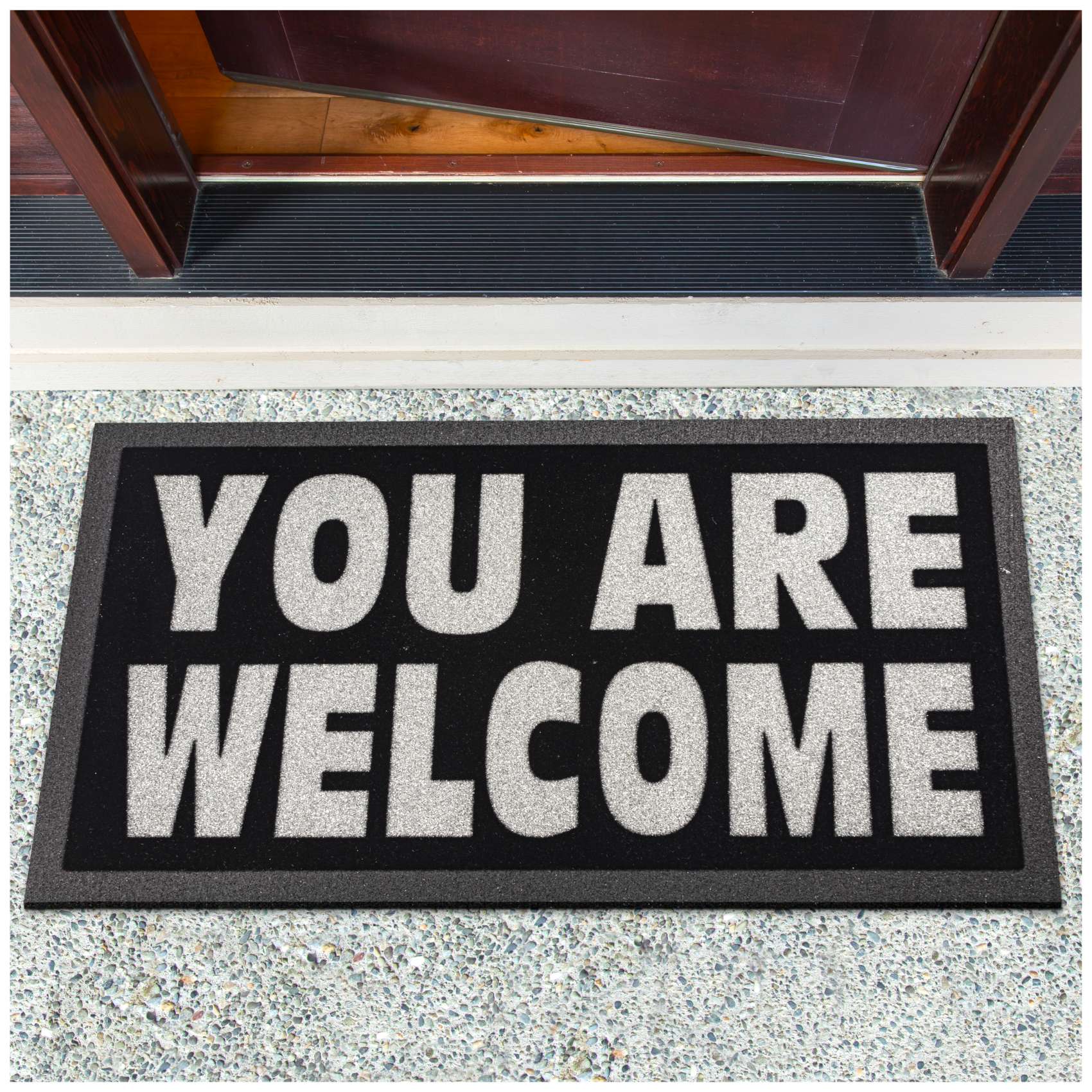 EF21018_10 Schmutzfangmatte Fußmatte Sauberlaufmatte Schmutzmatte Motiv You are Welcome – Glitzer 40x68cm