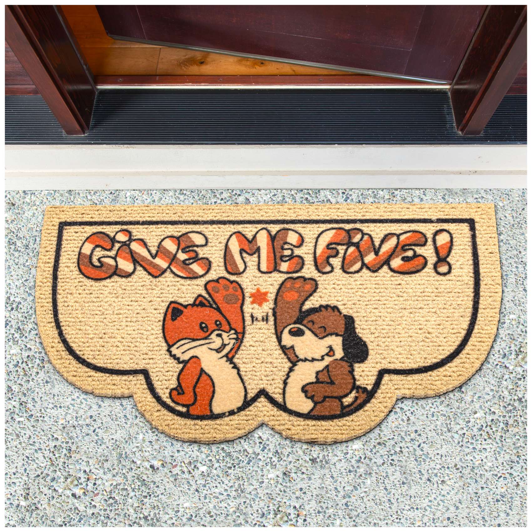 EF21824_10 Schmutzfangmatte Fußmatte Sauberlaufmatte Fußabtreter Motiv Give me Five! 40x70cm