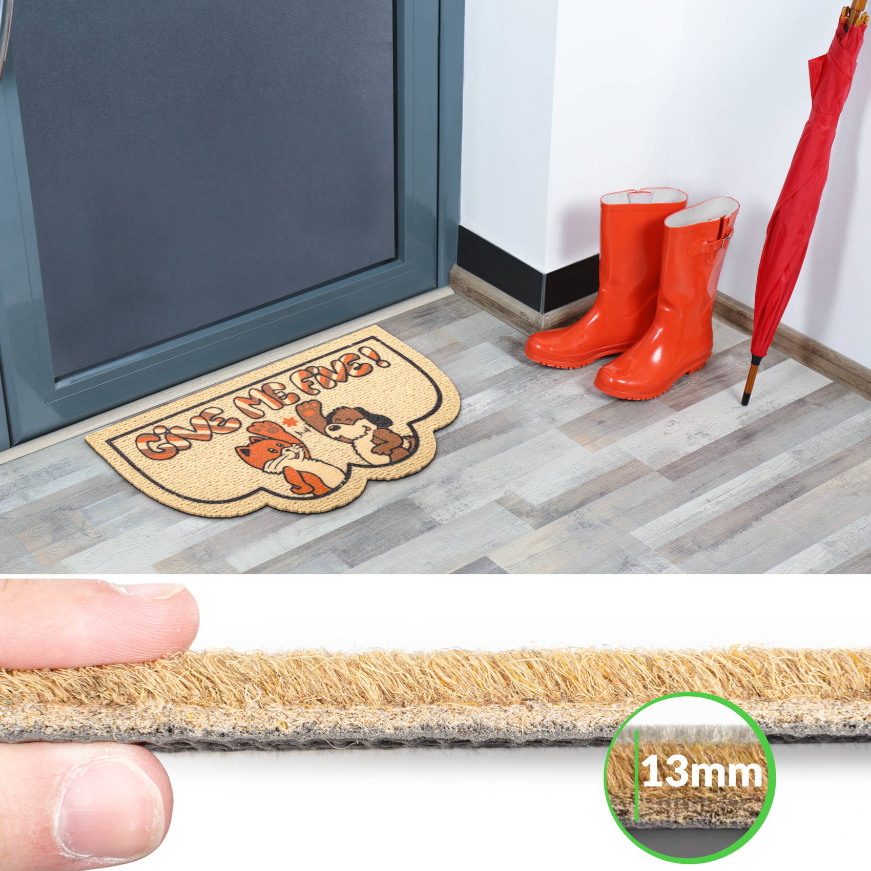 EF21824_40 Schmutzfangmatte Fußmatte Sauberlaufmatte Fußabtreter Motiv Give me Five! 40x70cm