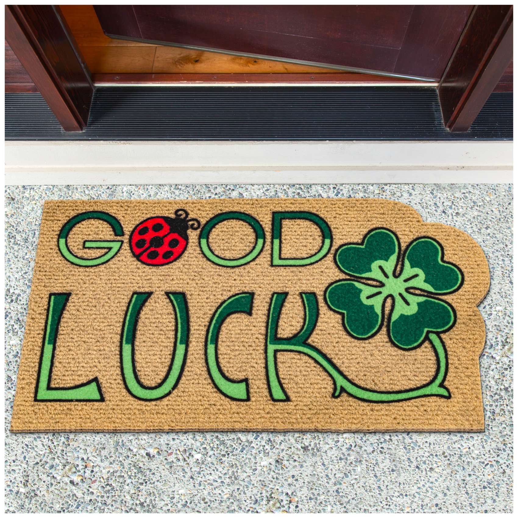 EF21725_10 Schmutzfangmatte Fußmatte Sauberlaufmatte Fußabtreter Motiv Good Luck 40x70cm