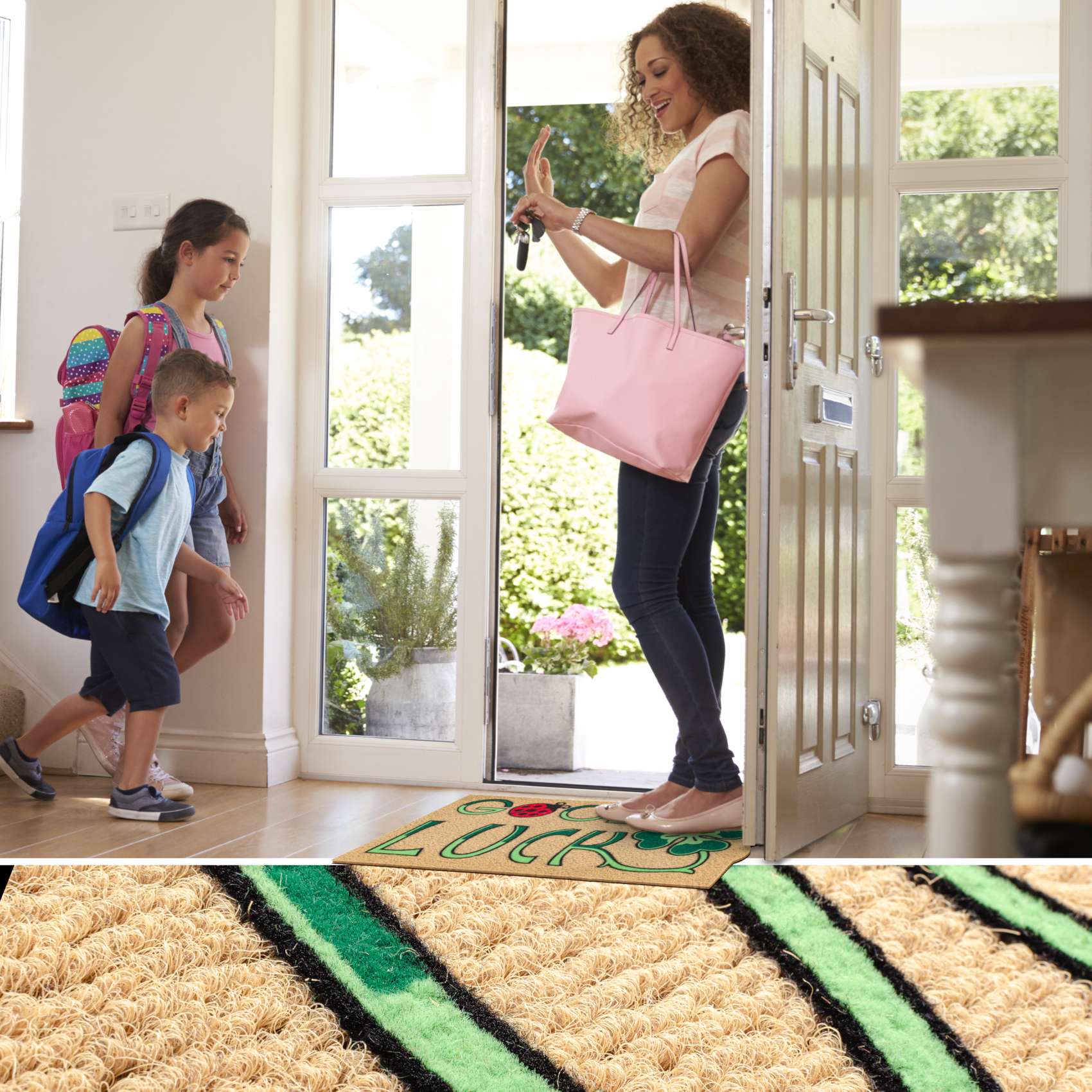 EF21725_20 Schmutzfangmatte Fußmatte Sauberlaufmatte Fußabtreter Motiv Good Luck 40x70cm