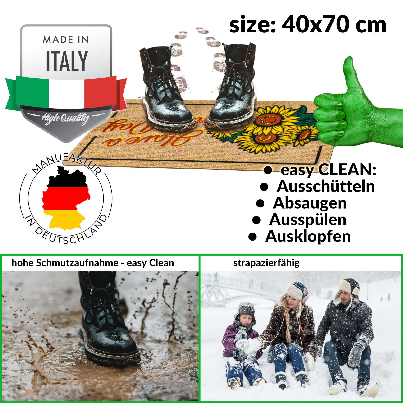 EF22213_30 Schmutzfangmatte Fußmatte Sauberlaufmatte Fußabtreter Motiv Have a nice day 40x70cm