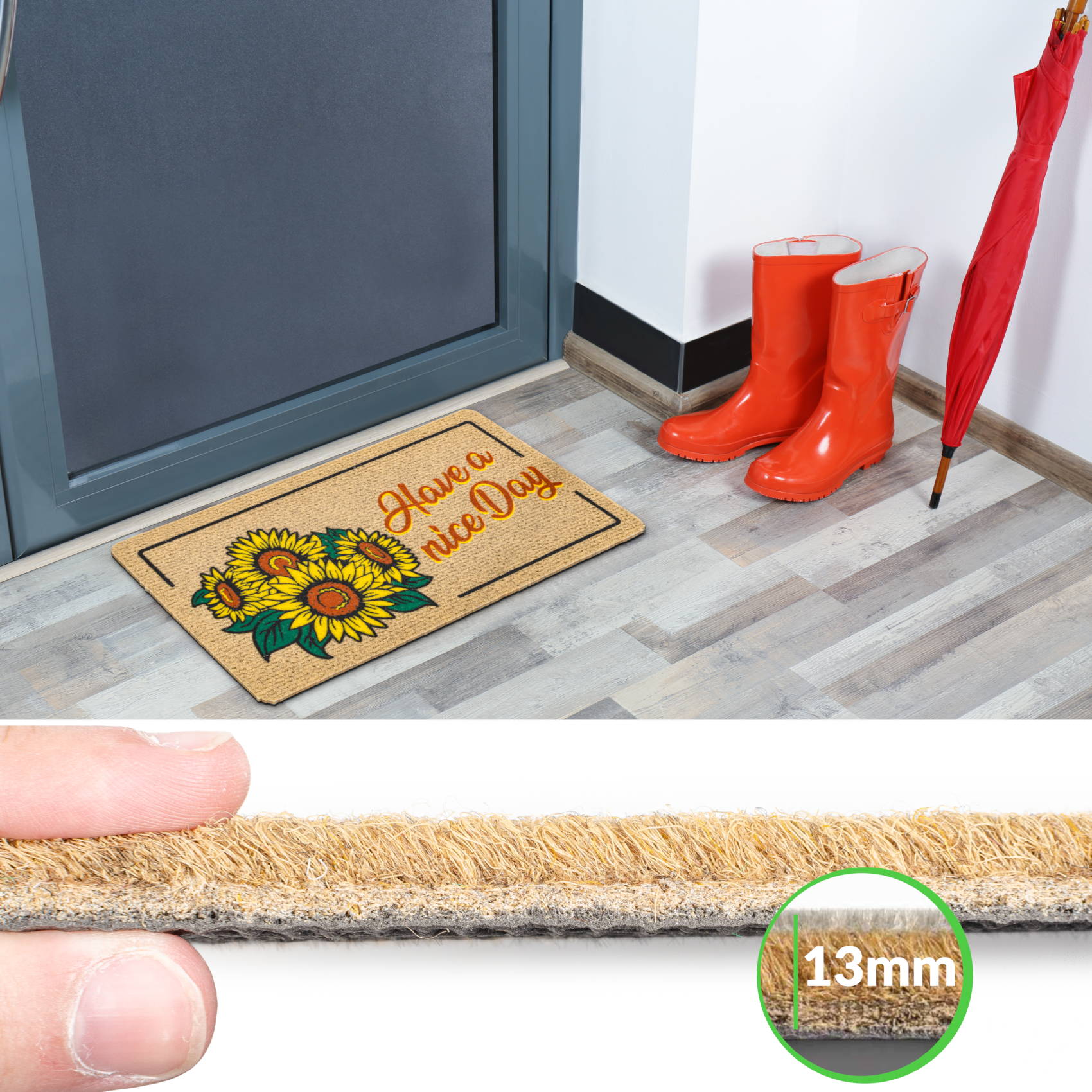 EF22213_40 Schmutzfangmatte Fußmatte Sauberlaufmatte Fußabtreter Motiv Have a nice day 40x70cm