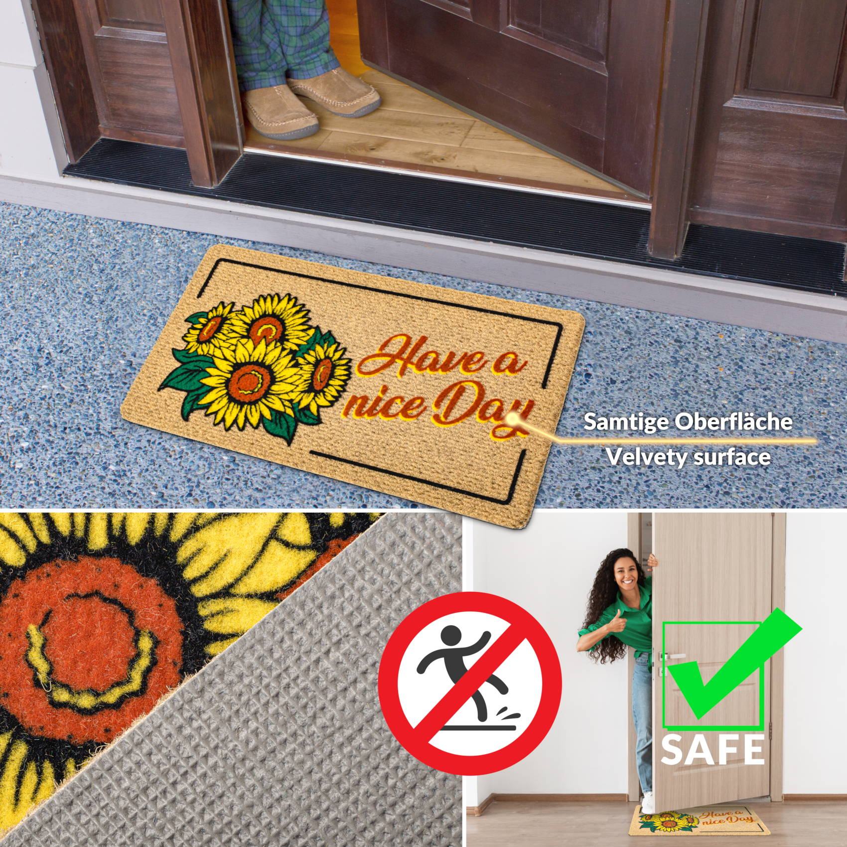 EF22213_60 Schmutzfangmatte Fußmatte Sauberlaufmatte Fußabtreter Motiv Have a nice day 40x70cm