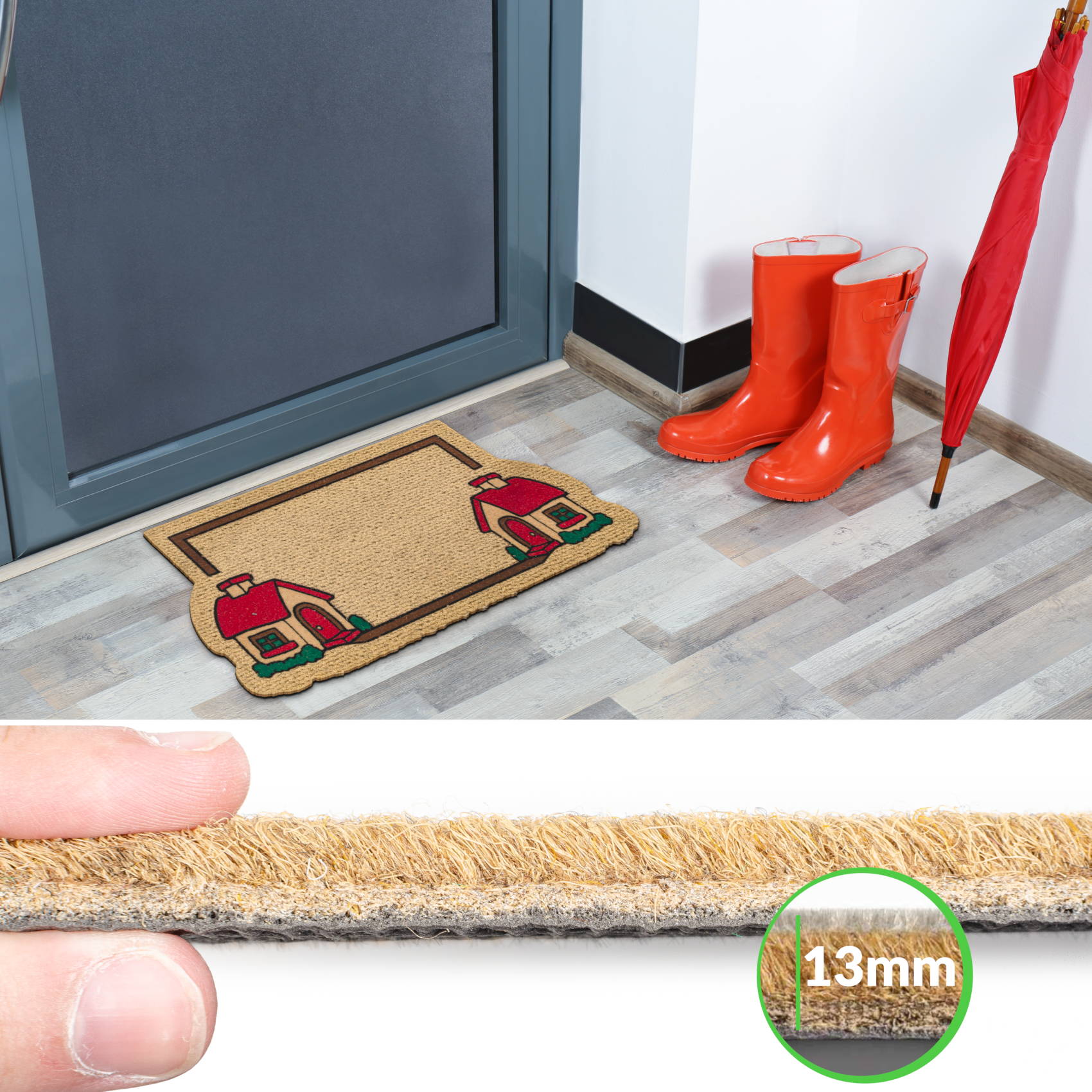 EF20132_40 Schmutzfangmatte Fußmatte Sauberlaufmatte Fußabtreter Motiv Home 40x70cm