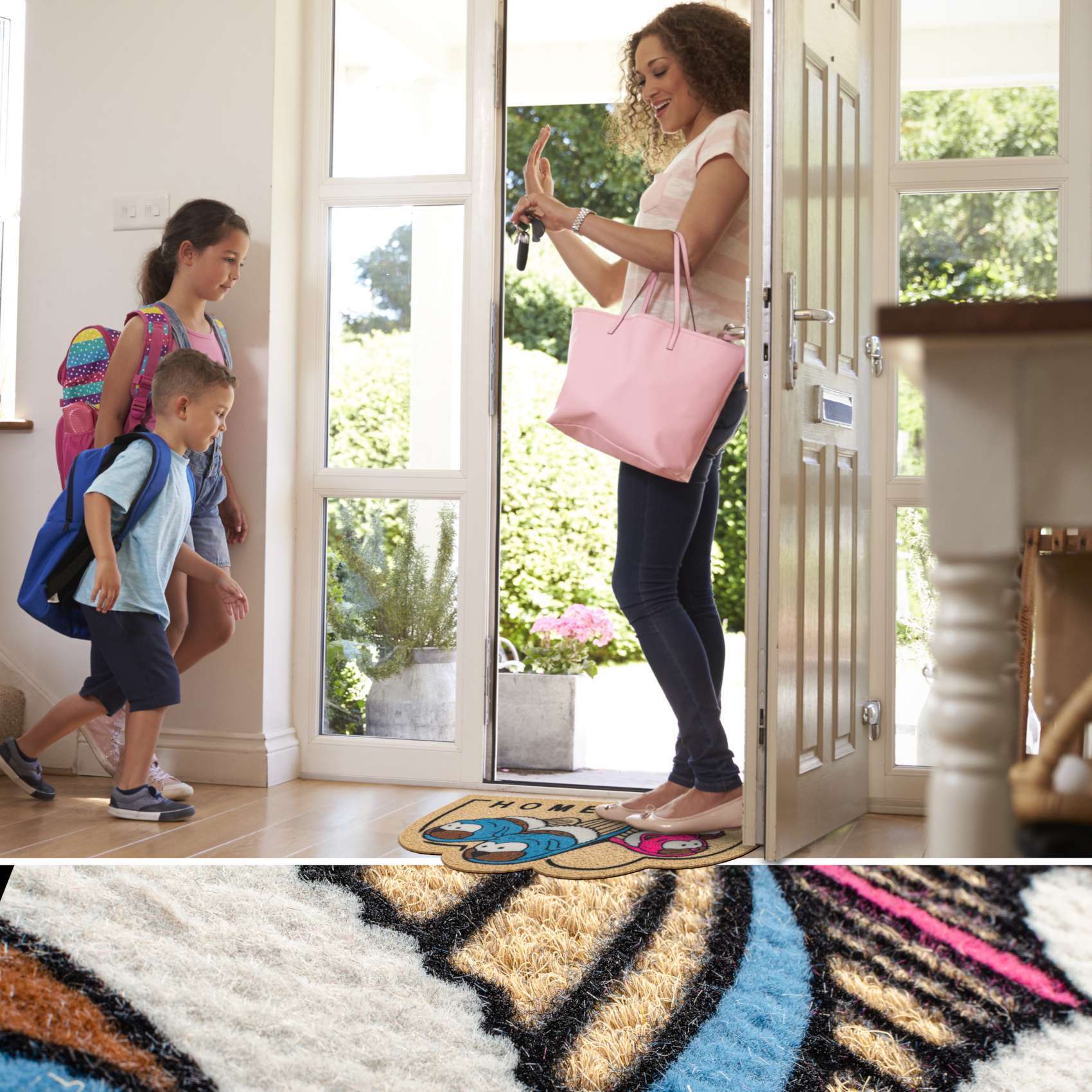 EF21416_20 Schmutzfangmatte Fußmatte Sauberlaufmatte Fußabtreter Motiv Home D-Form 40x70cm