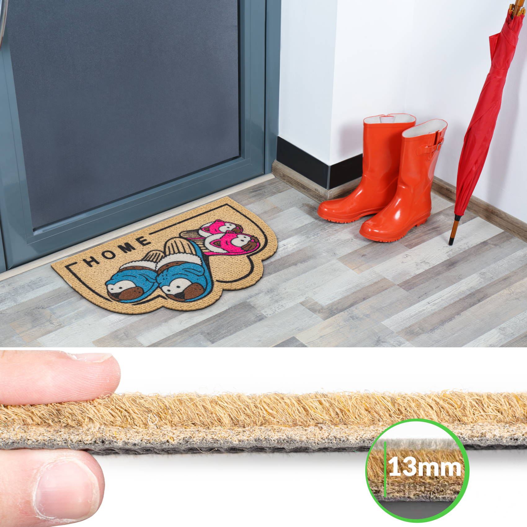 EF21416_40 Schmutzfangmatte Fußmatte Sauberlaufmatte Fußabtreter Motiv Home D-Form 40x70cm