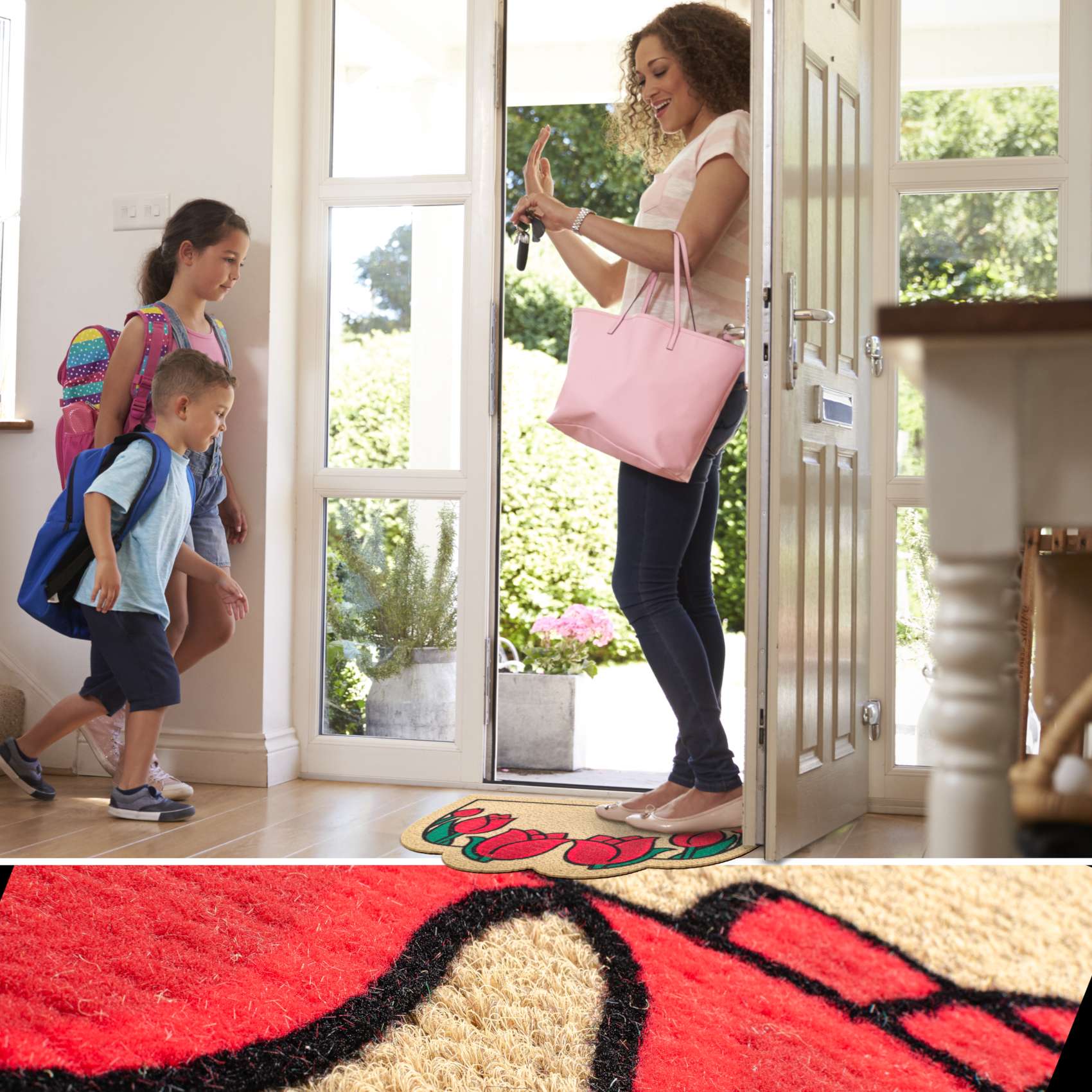 EF20818_20 Schmutzfangmatte Fußmatte Sauberlaufmatte Fußabtreter Motiv Tulpen 40x70cm