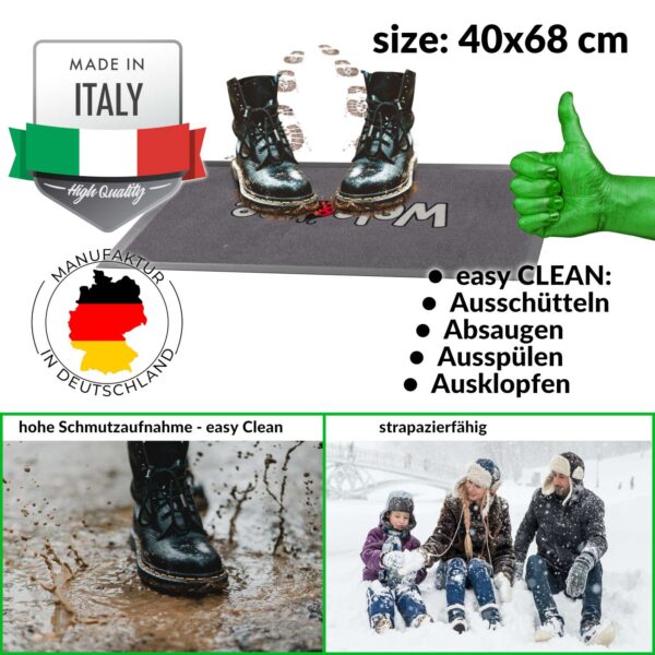 Schmutzfangmatte Fußmatte Sauberlaufmatte Fußabtreter Motiv Welcome 40x70cm