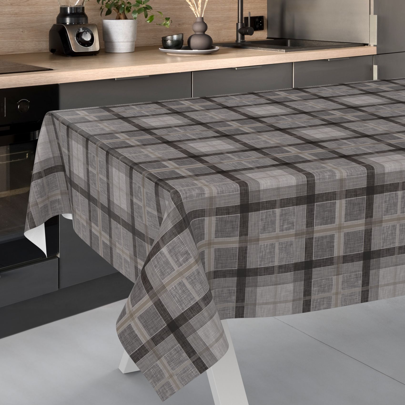 D0009EE_SQ_13 Wachstischdecke Wachstuch Tischdecke Wachstuch Meterware Tischdecke abwaschbar Gartentischdecke Rustikal Karo