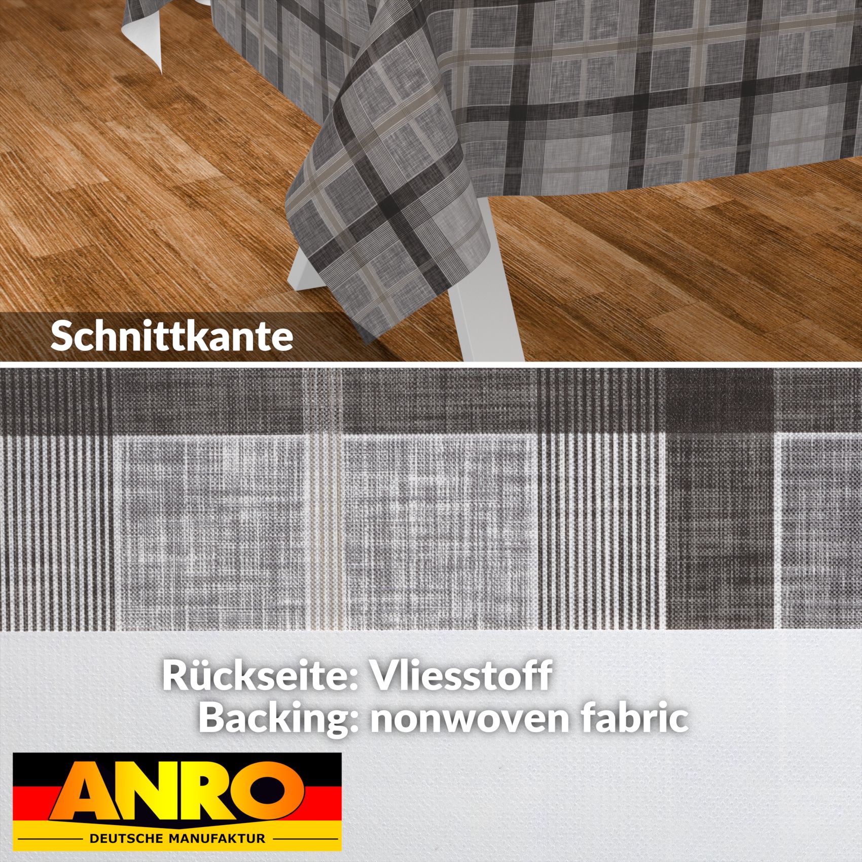 D0009EE_SQ_30 Wachstischdecke Wachstuch Tischdecke Wachstuch Meterware Tischdecke abwaschbar Gartentischdecke Rustikal Karo