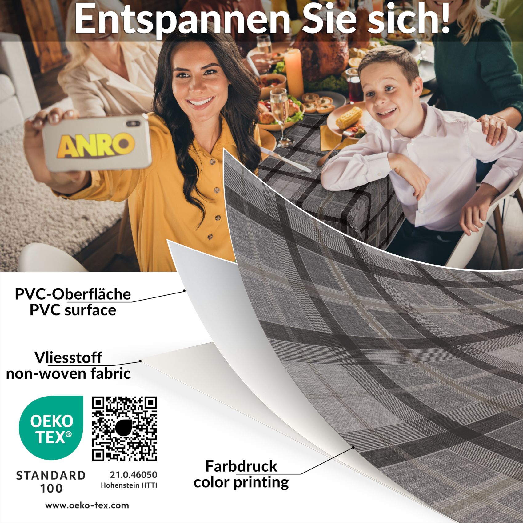 D0009EE_80 Wachstischdecke Wachstuch Tischdecke Wachstuch Meterware Tischdecke abwaschbar Gartentischdecke Rustikal Karo