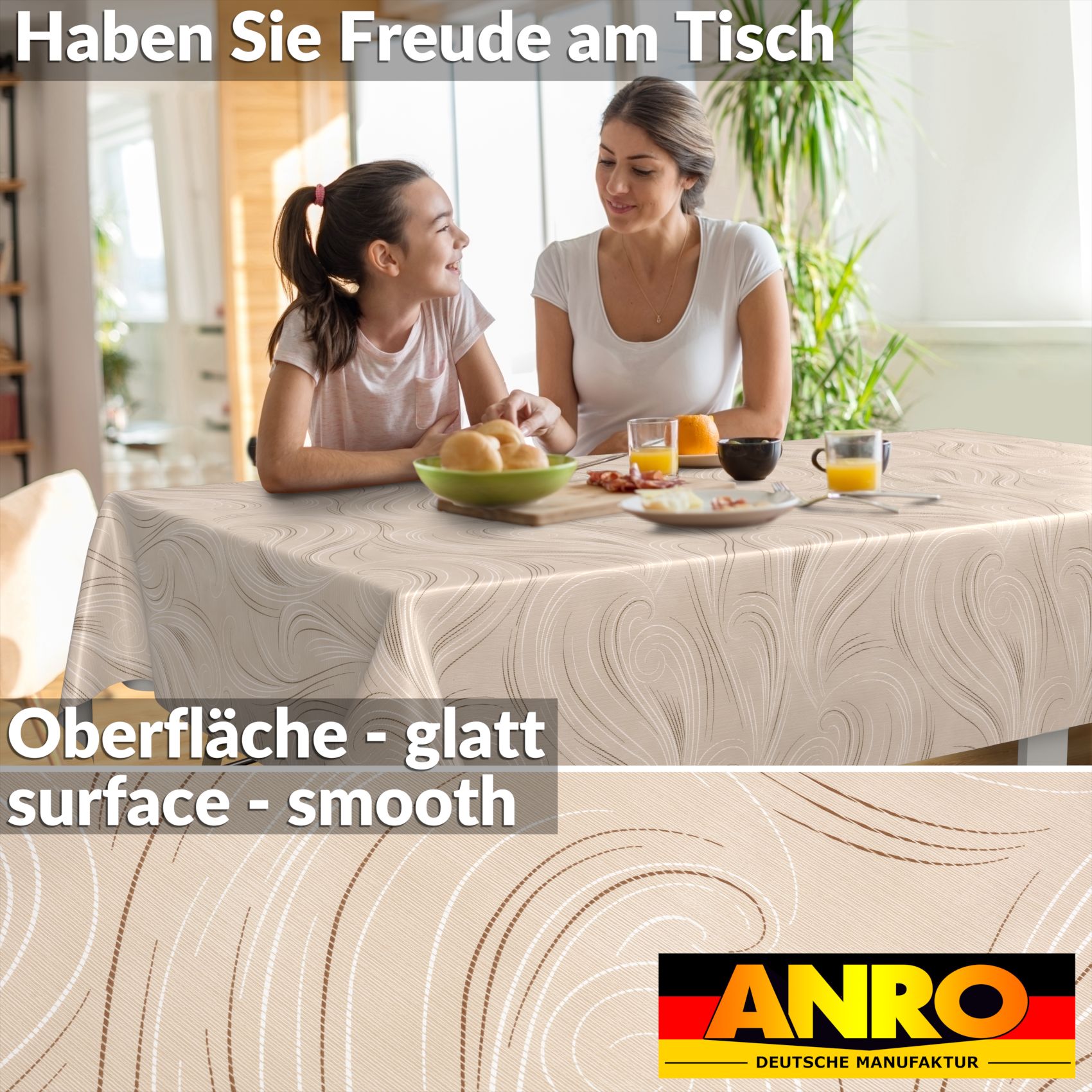 Wachstischdecke Wachstuch Tischdecke Wachstuch Meterware Tischdecke abwaschbar Gartentischdecke Abstrakt Beige