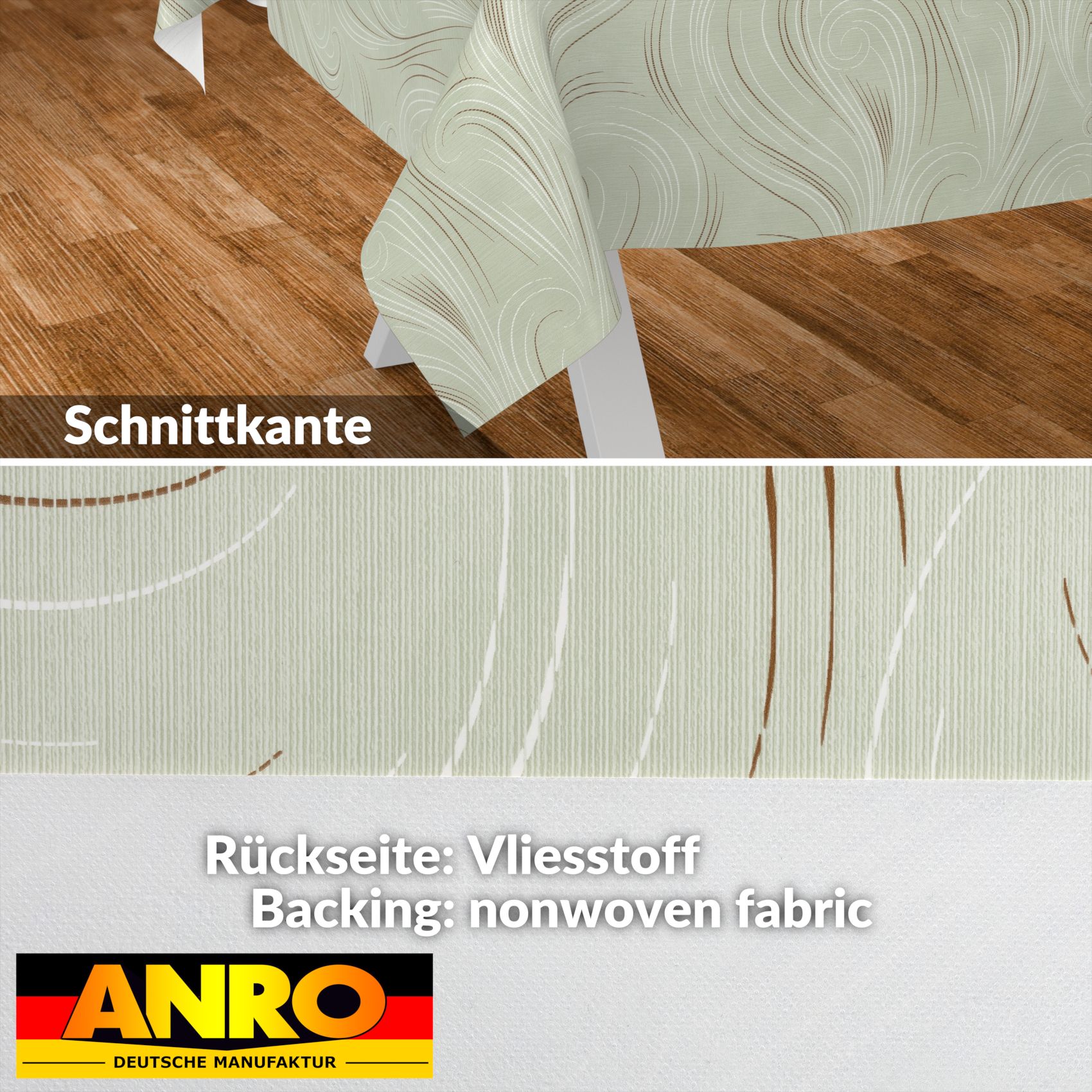 Wachstischdecke Wachstuch Tischdecke Wachstuch Meterware Tischdecke abwaschbar Gartentischdecke Abstrakt Grün