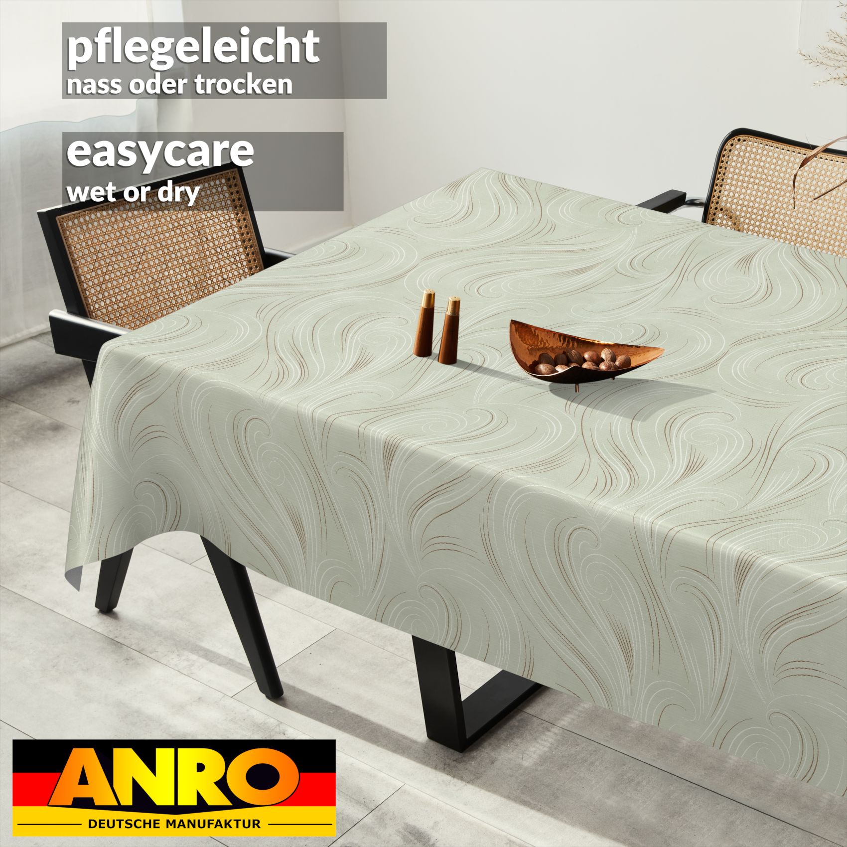 Wachstischdecke Wachstuch Tischdecke Wachstuch Meterware Tischdecke abwaschbar Gartentischdecke Abstrakt Grün