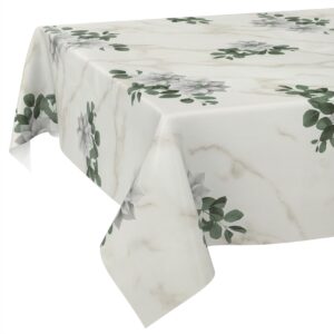 Wachstischdecke Wachstuch Tischdecke Wachstuch Meterware Tischdecke abwaschbar Gartentischdecke Marmor Blumen