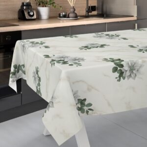 Wachstischdecke Wachstuch Tischdecke Wachstuch Meterware Tischdecke abwaschbar Gartentischdecke Marmor Blumen