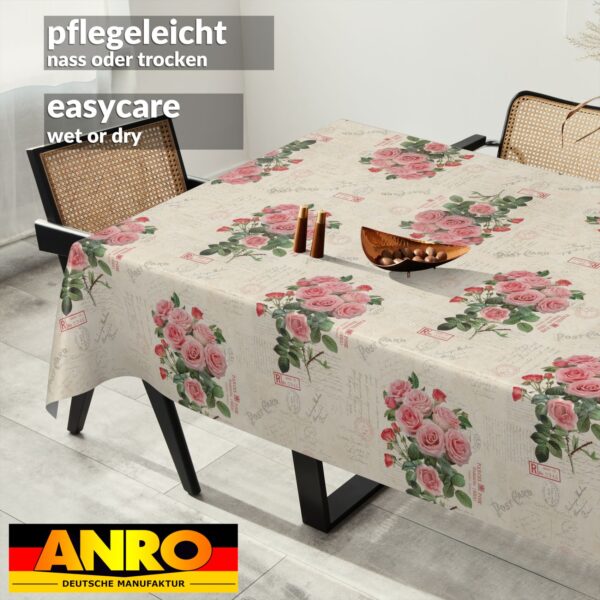 Wachstischdecke Wachstuch Tischdecke Wachstuch Meterware Tischdecke abwaschbar Gartentischdecke Postkarte Rosen