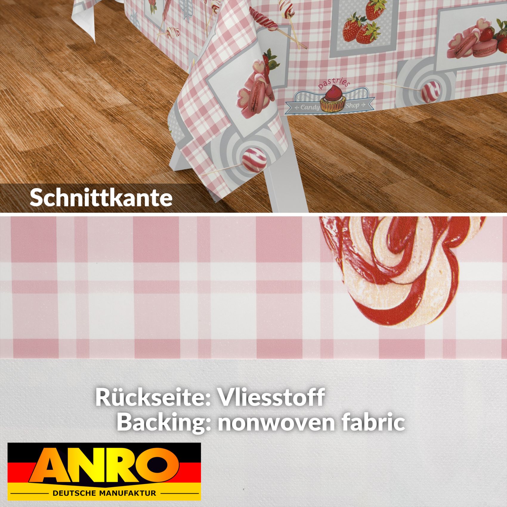 D0240AE_SQ_30 Wachstischdecke Wachstuch Tischdecke Wachstuch Meterware Tischdecke abwaschbar Gartentischdecke Süßigkeiten