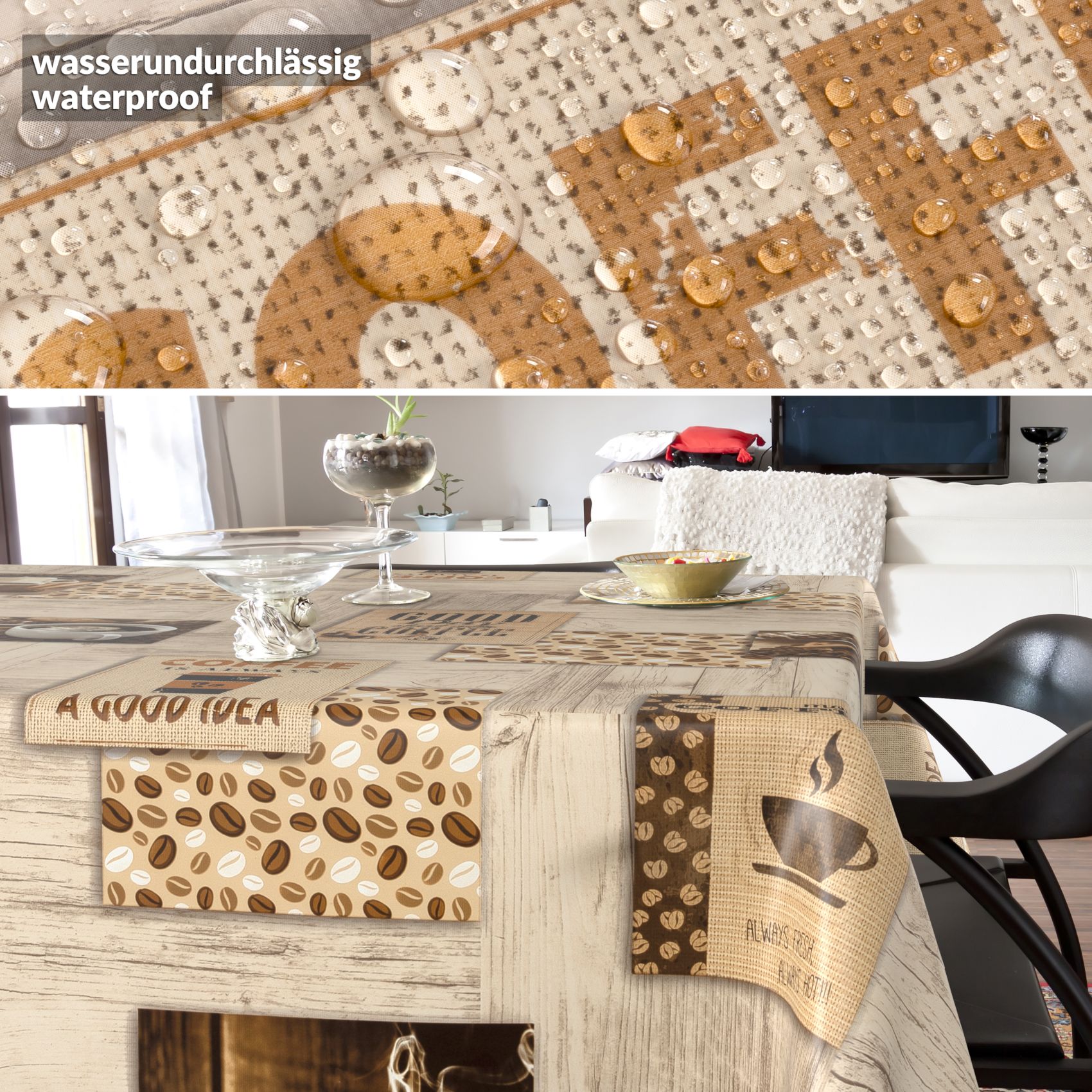 Wachstischdecke Wachstuch Tischdecke Wachstuch Meterware Tischdecke abwaschbar Gartentischdecke Coffee