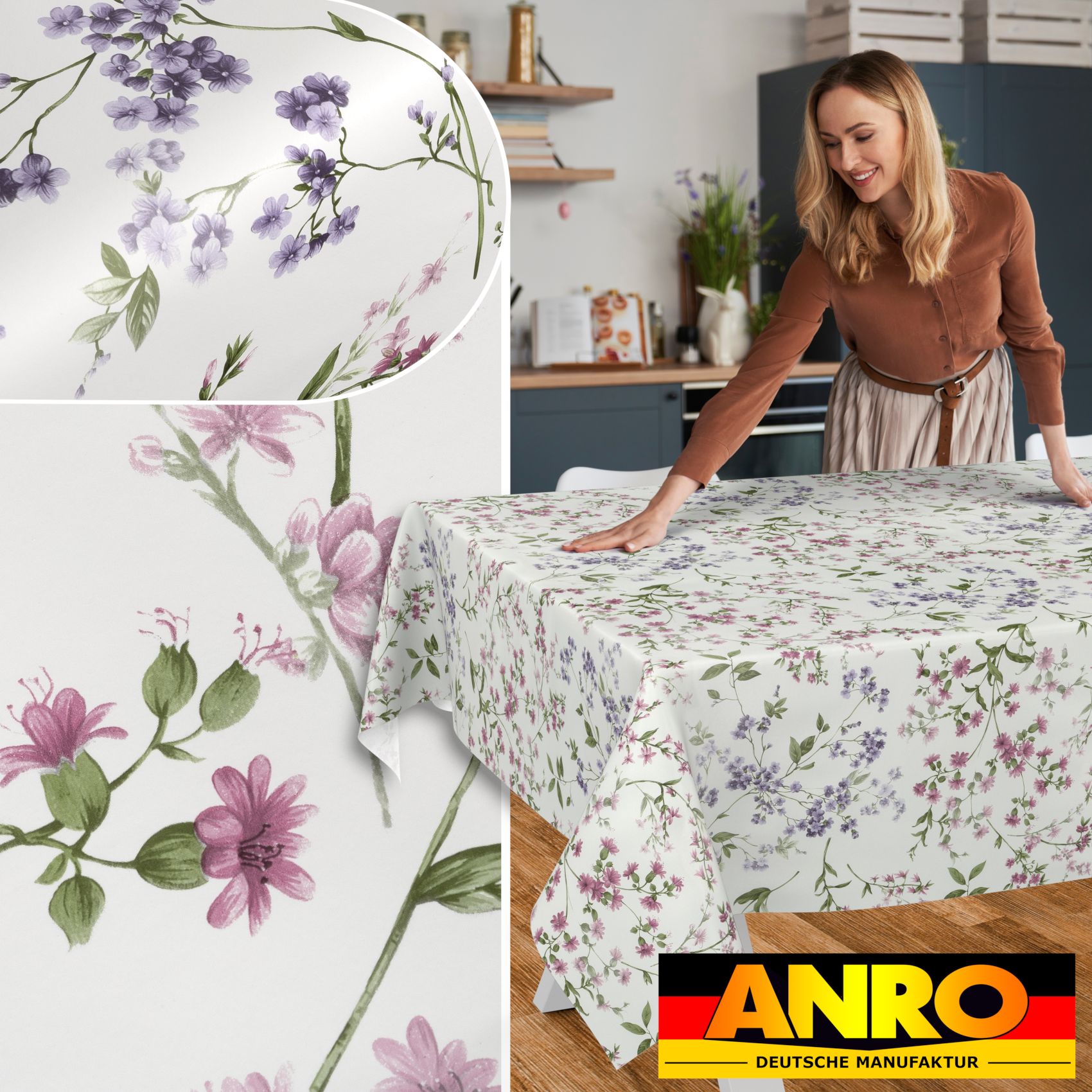 Wachstischdecke Wachstuch Tischdecke Wachstuch Meterware Tischdecke abwaschbar Gartentischdecke Blümchen