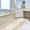 Weichschaummatte Badematte rutschfest Badvorleger Meterware Antirutschmatte Marmor Beige Breite 65cm