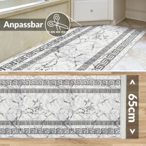 Weichschaummatte Badematte rutschfest Badvorleger Meterware Antirutschmatte Marmor Schwarz Breite 65cm