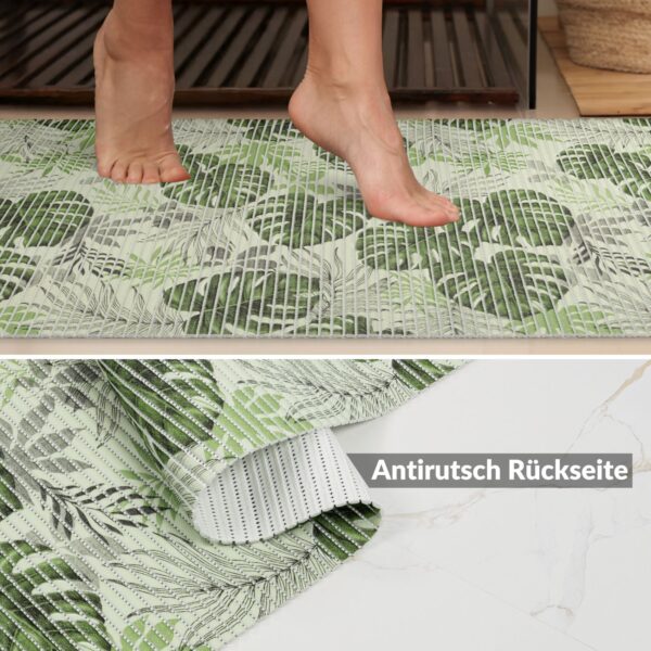 Weichschaummatte Badematte rutschfest Badvorleger Meterware Antirutschmatte Palmenblat Breite 65cm