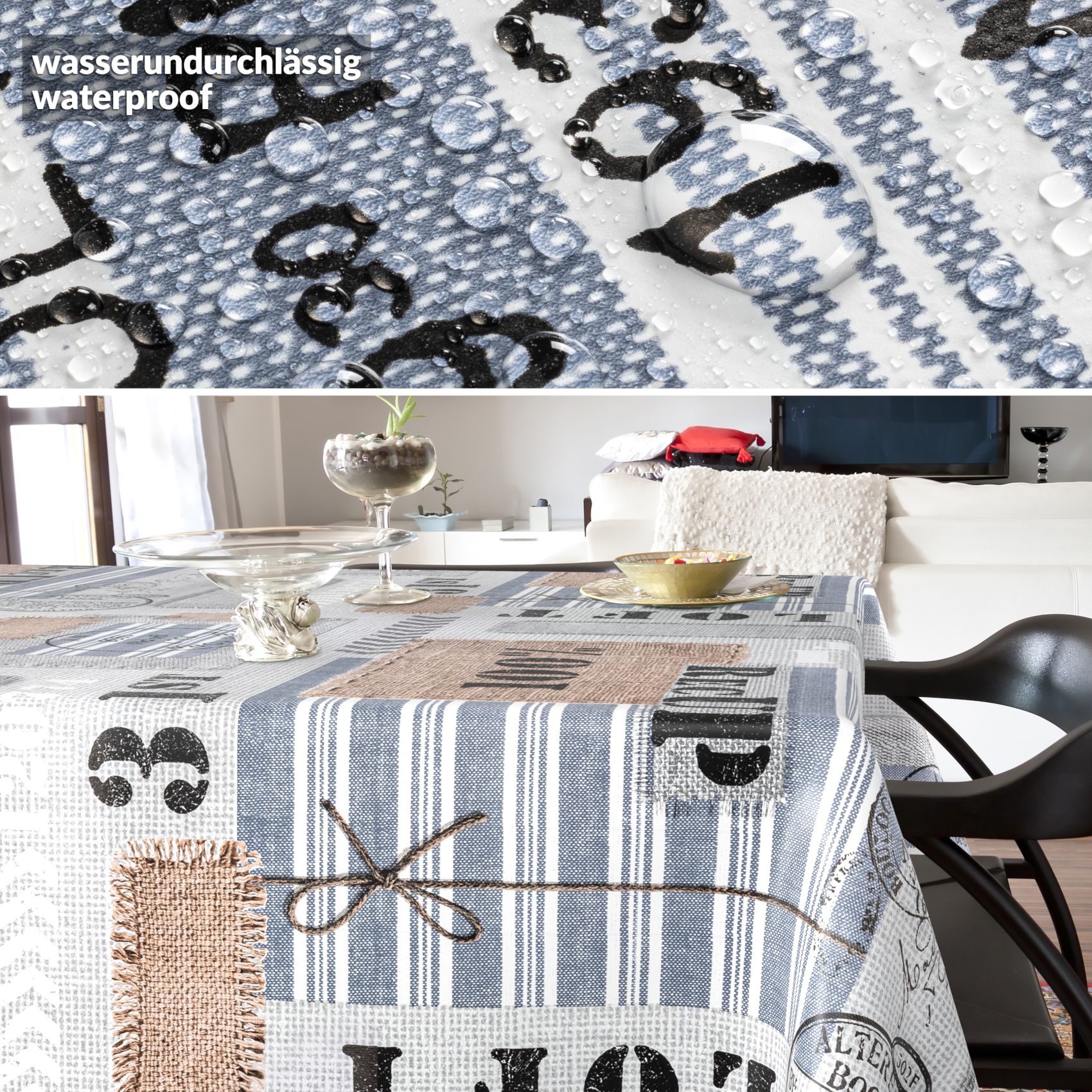 C02311E_SQ_40 Wachstischdecke Wachstuch Tischdecke Wachstuch Meterware Tischdecke abwaschbar Gartentischdecke Patchwork