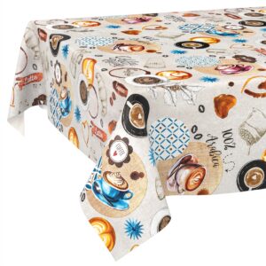 Wachstischdecke Wachstuch Tischdecke Wachstuch Meterware Tischdecke abwaschbar Gartentischdecke Coffee Time