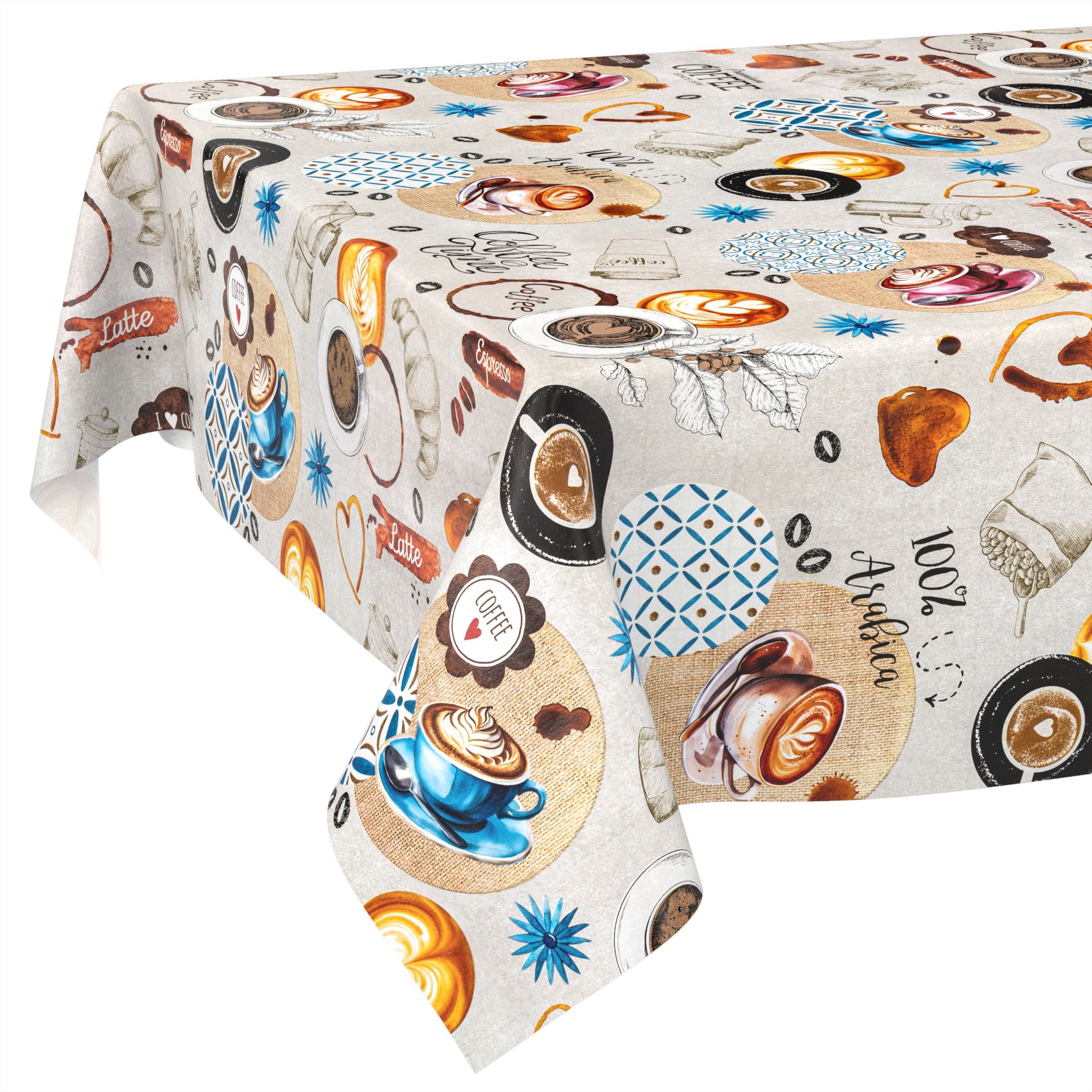 Wachstischdecke Wachstuch Tischdecke Wachstuch Meterware Tischdecke abwaschbar Gartentischdecke Coffee Time